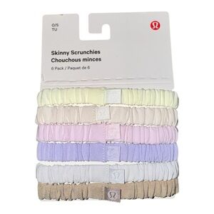 Lululemon Skinny Scrunchies 6-Pack One Size NWT Hair Accessories Pastel Colors